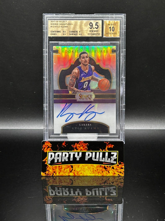 2017-18 Select #12 Kyle Kuzma #RS-KYL Rookie Signatures 23/199 Beckett 9.5 Auto 10