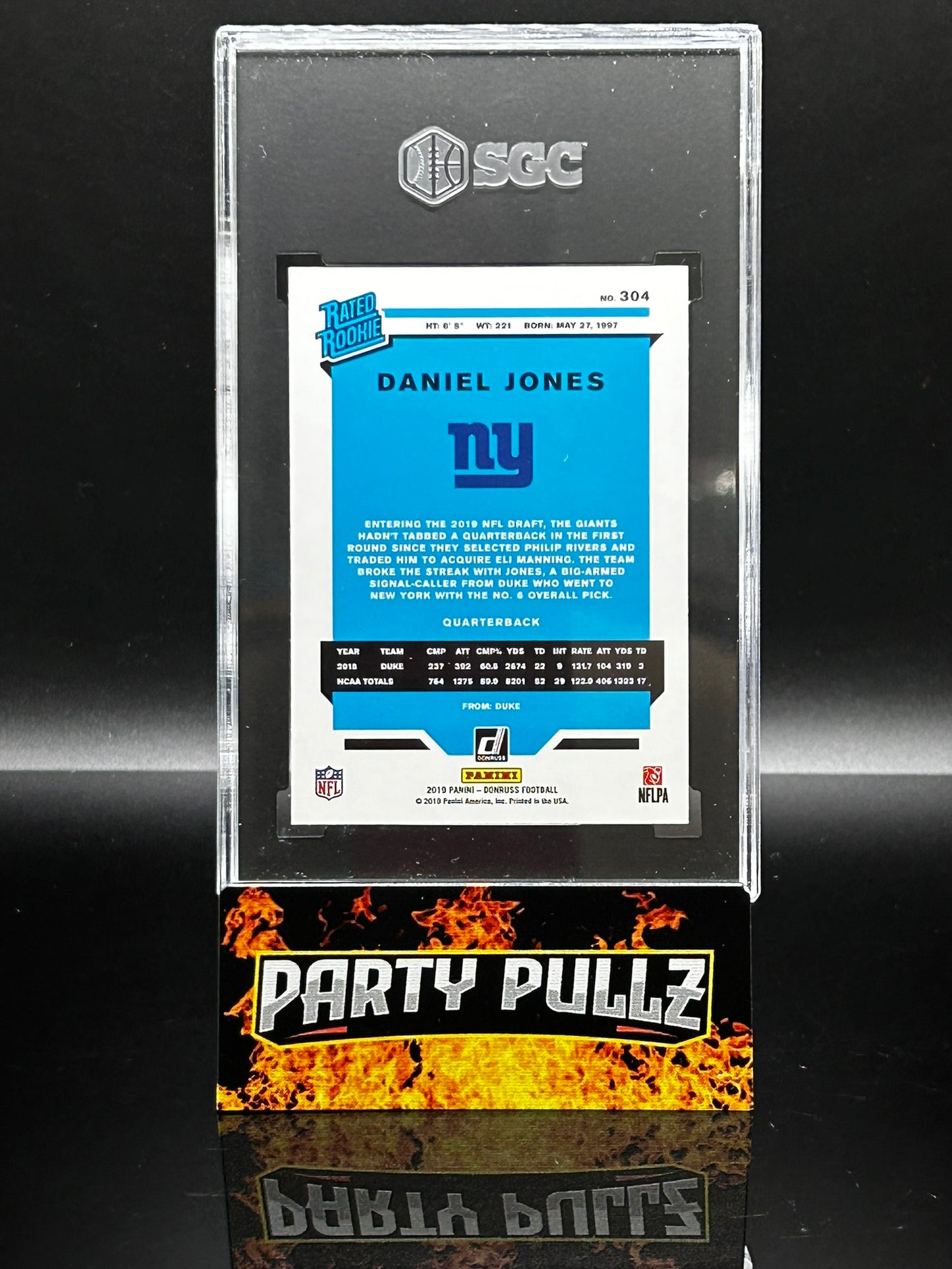 2019 Donruss #304 Daniel Jones Red Press Proof Rated Rookie SGC 9