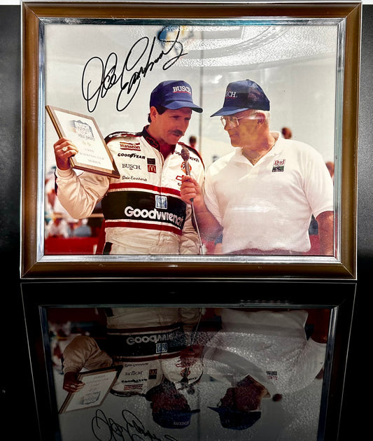 Dale Earnhardt Autographed Framed Photo - 1990 Winston Cup NASCAR Race - Great Condition!