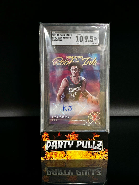 2021-22 Panini NBA Hoops #RI-KJ Keon Johnson RC Rookie Ink Autograph SGC 9.5 Auto 10