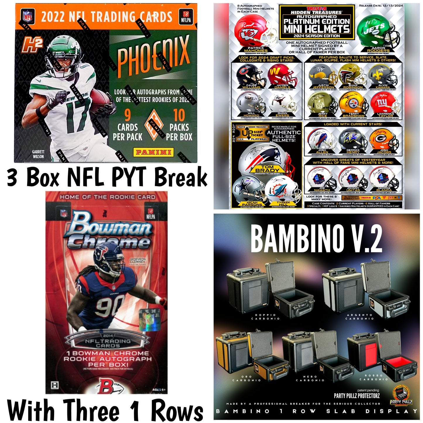 3 Box NFL PYT Break With Three 1 Rows