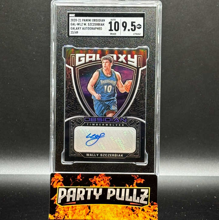 2020-21 Panini Obsidian #GAL-WLZ Wally Szczerbiak Galaxy Autograph 23/49 SGC 9.5 Auto 10 POP 1