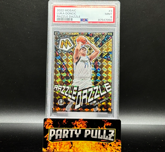 2022 Mosaic #3 Luka Doncic Razzle Dazzle PSA 9